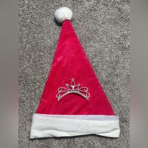 Holiday Living Pink Velvet Princess Santa Hat with Tiara